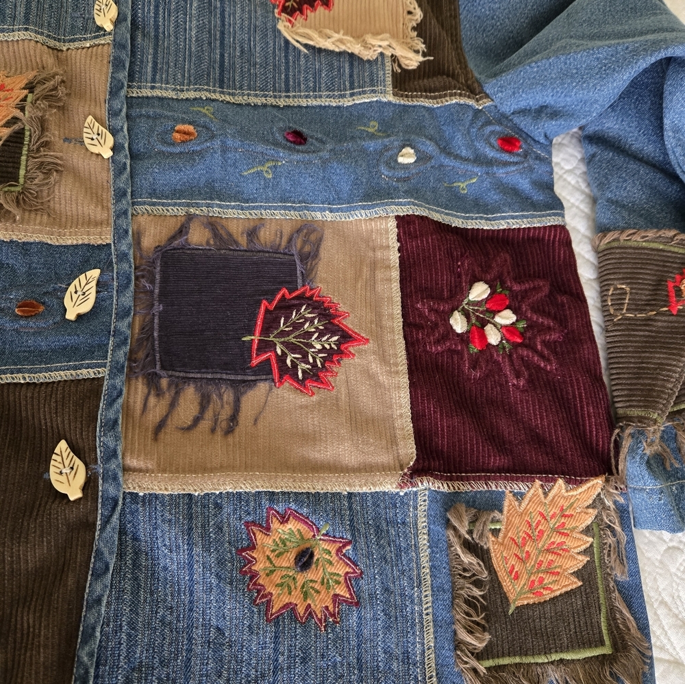 Fall Patchwork Denim Jacket - Picture 10 of 10